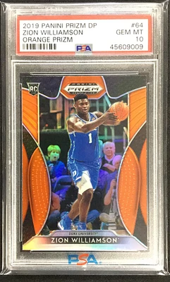 2019 Panini Prizm Draft Picks 64 Zion Williamson Orange Prizm PSA 10
