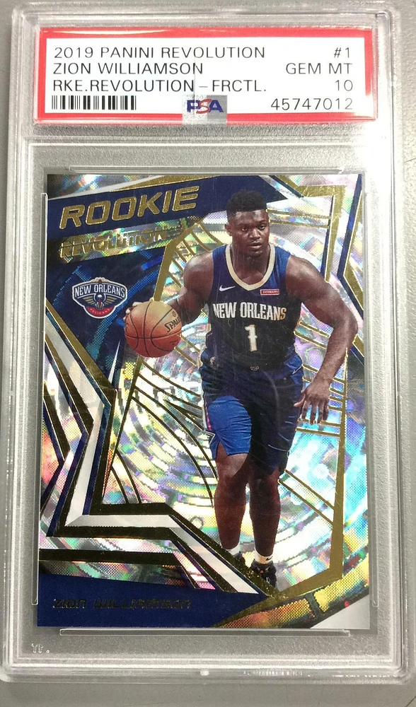 2019 Panini Revolution Rookie Revolution 1 Zion Williamson Fractal PSA 10