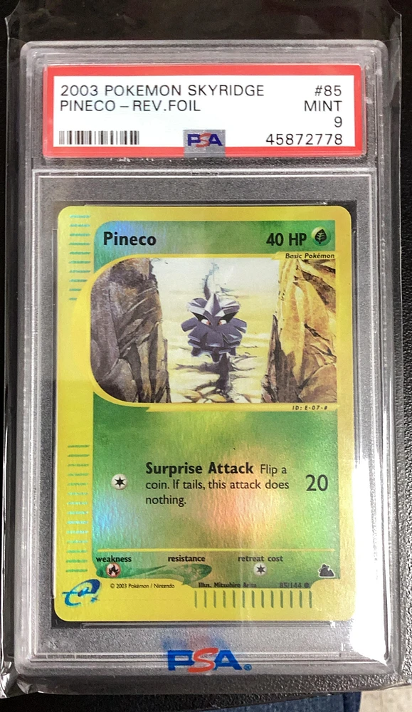 2003 Pokemon Skyridge 85 Pineco-reverse Foil PSA 9