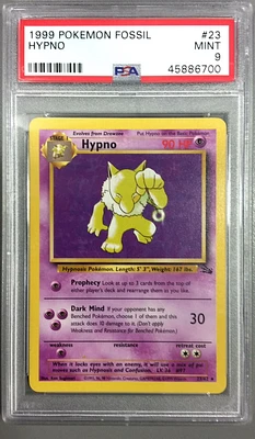 1999 Pokemon Fossil 23 Hypno PSA 9