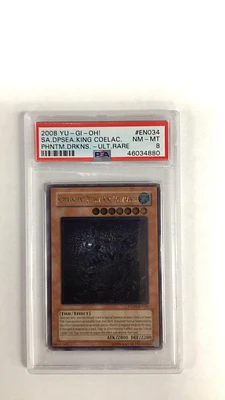 2008 Yu-gi-oh! Ptdn-phantom Darkness En034 Superancient Deepsea King Coelacanth Ultimate Rare PSA 8