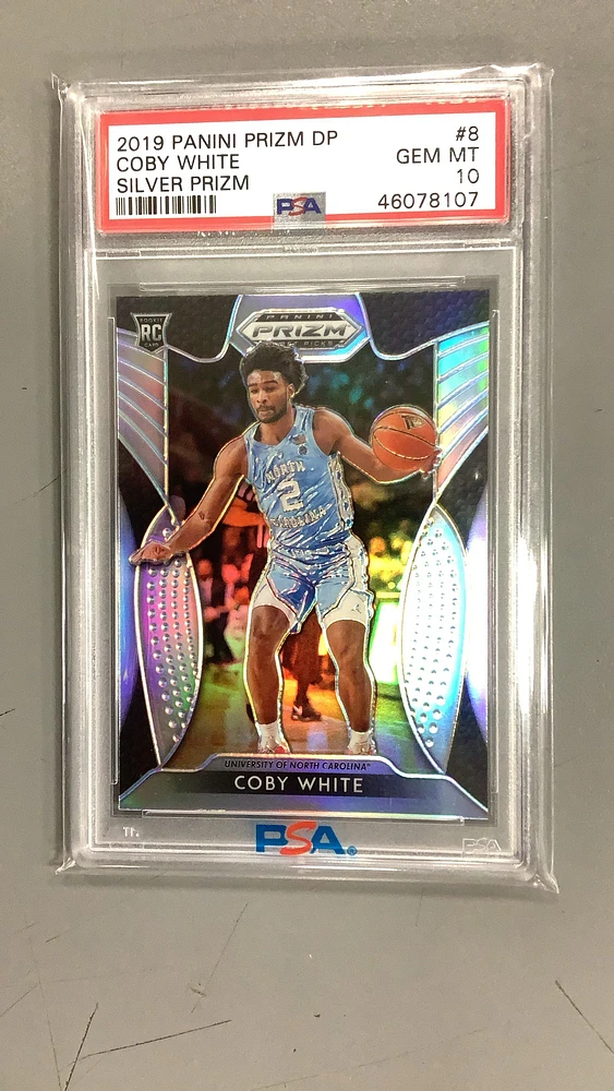 2019 Panini Prizm Draft Picks 8 Coby White Silver Prizm PSA 10