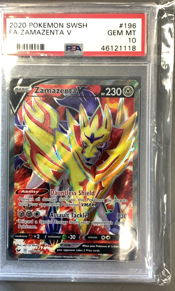 2020 Pokemon Sword & Shield 196 Full Art/zamazenta V PSA 10