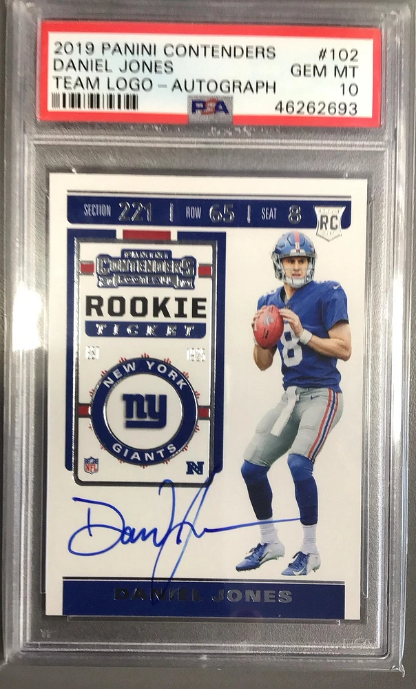 2019 Panini Contenders 102 Daniel Jones Autograph PSA 10