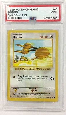 1999 Pokemon Game 48 Doduo Shadowless PSA 9