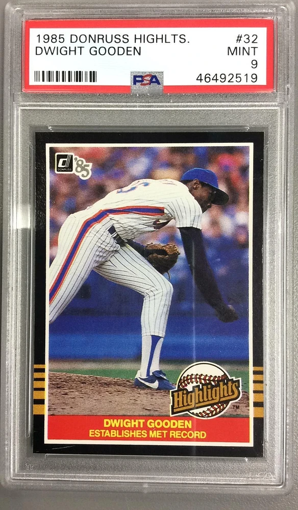1985 Donruss Highlights 32 Dwight Gooden PSA 9
