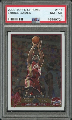 2003 Topps Chrome 111 Lebron James PSA 8