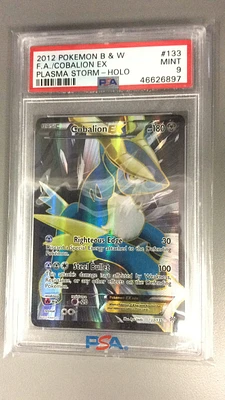 2013 Pokemon Black & White Plasma Storm 133 Full Art/cobalion Ex PSA 9
