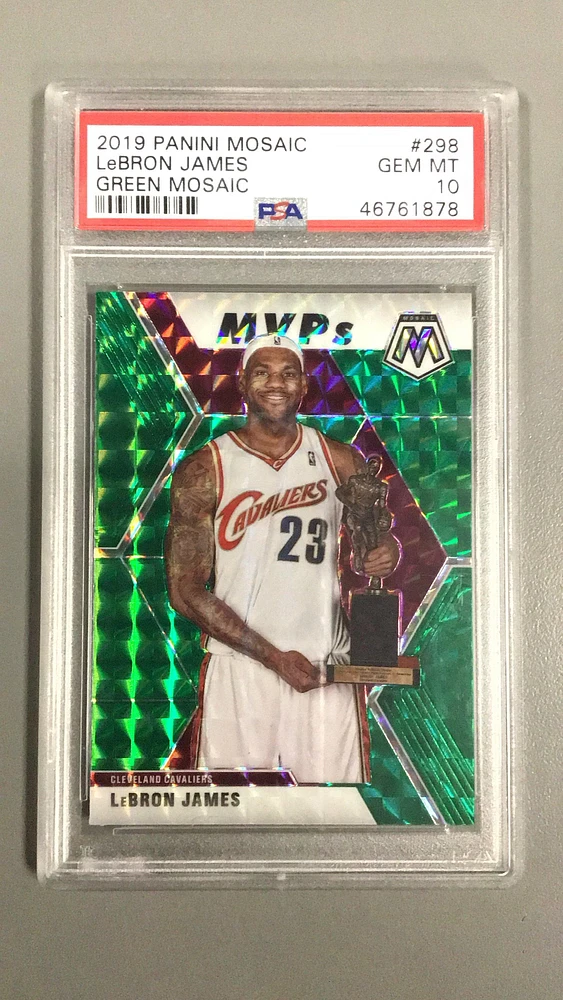 2019 Panini Mosaic Lebron James Green Mosaic PSA 10