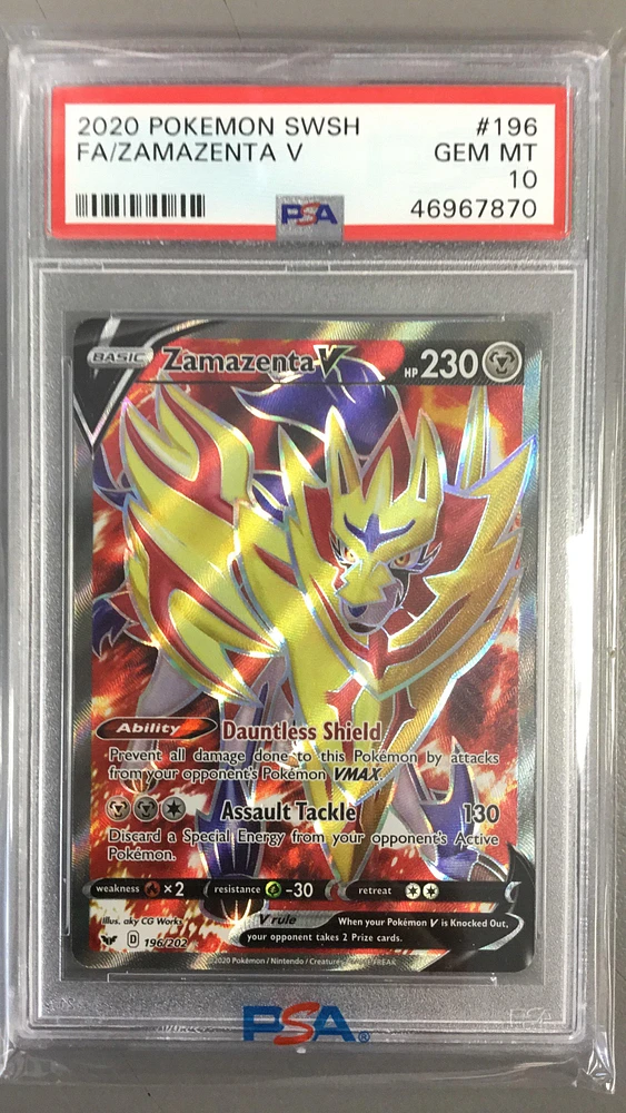 2020 Pokemon Sword & Shield 196 Fa/zamazenta V PSA 10