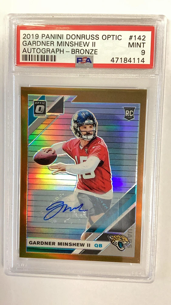 2019 Panini Donruss Optic 142 Gardner Minshew Ii Autograph-bronze PSA 9