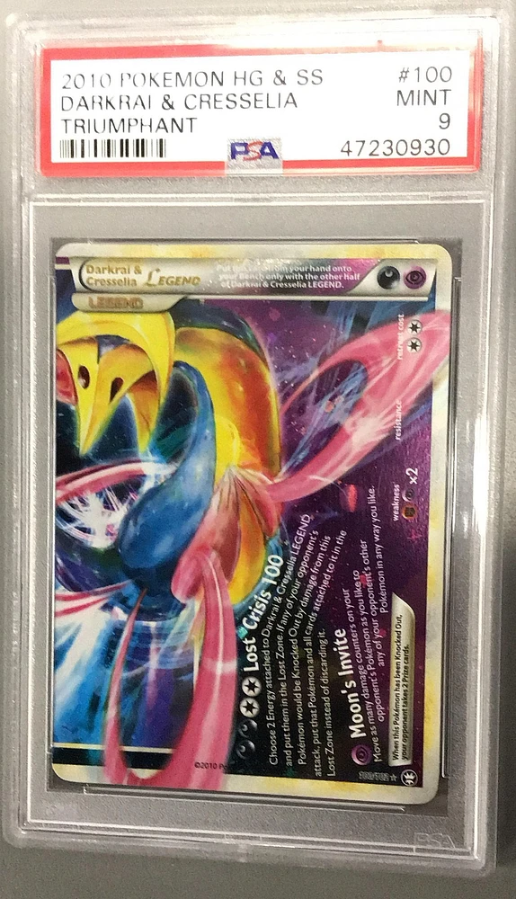 2010 Pokemon Heartgold & Soulsilver Triumphant Darkrai & Cresselia Legend-holo PSA