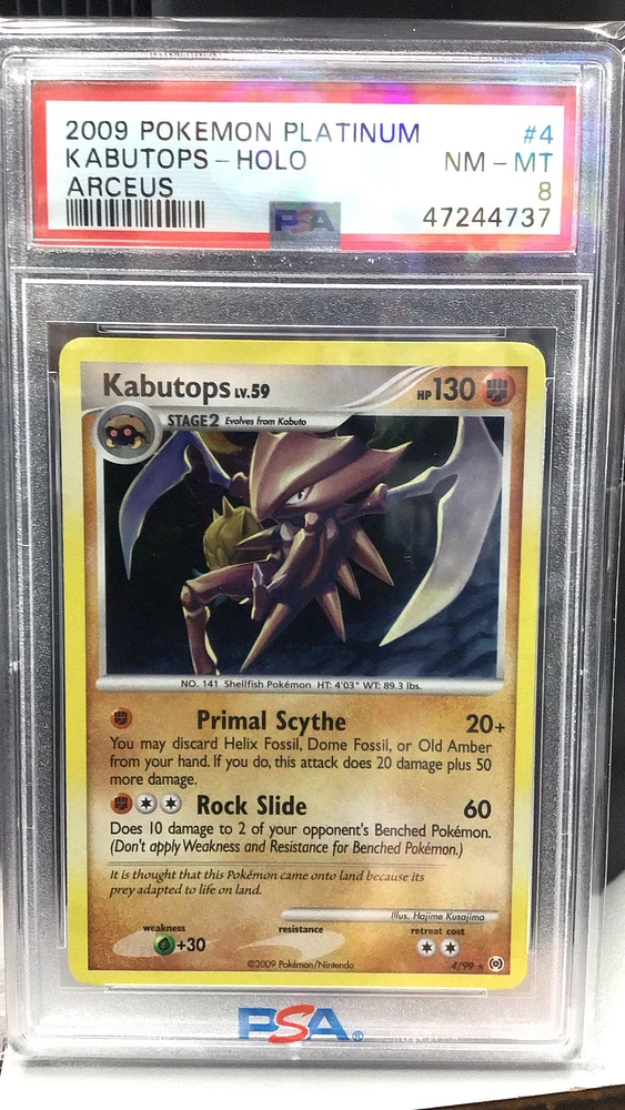 2009 Pokemon Platinum Arceus 4 Kabutops-holo PSA 8
