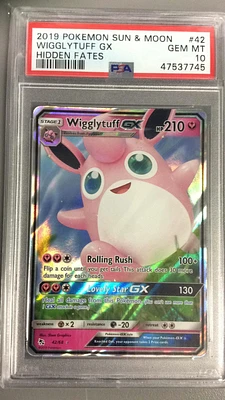 2019 Pokemon Sun & Moon Hidden Fates 42 Wigglytuff Gx PSA 10