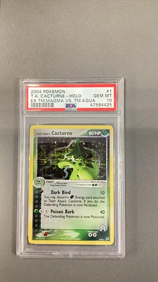 2004 Pokemon Ex Team Magma Vs Team Aqua 1 Team Aqua's Cacturne-holo PSA 10
