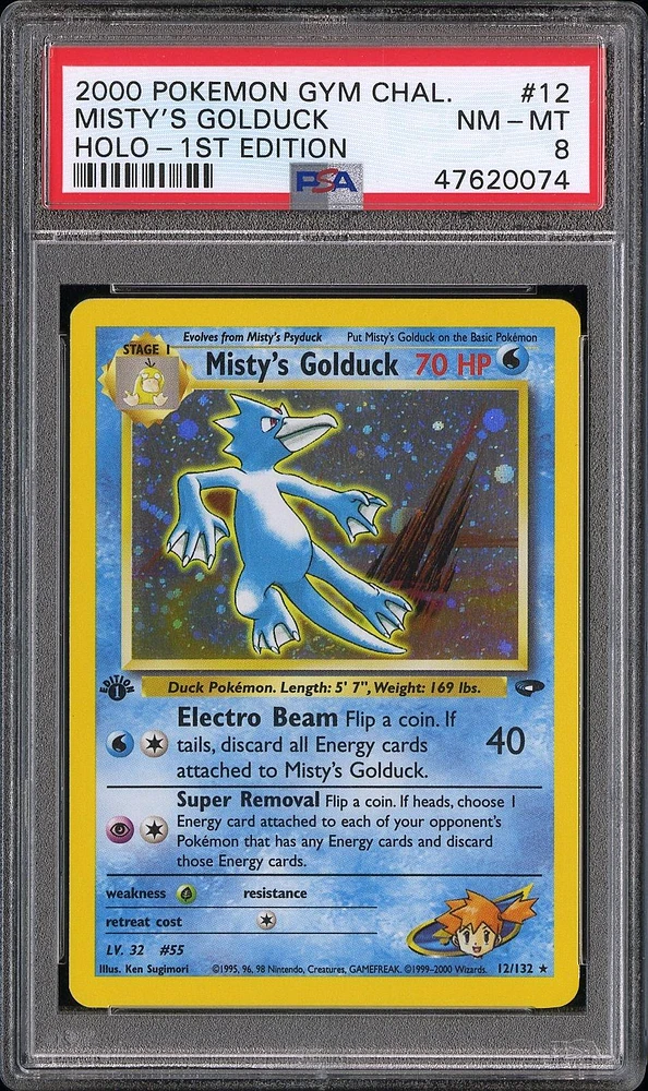 2000 Pokemon Gym Challenge 12 Misty's Golduck PSA 8