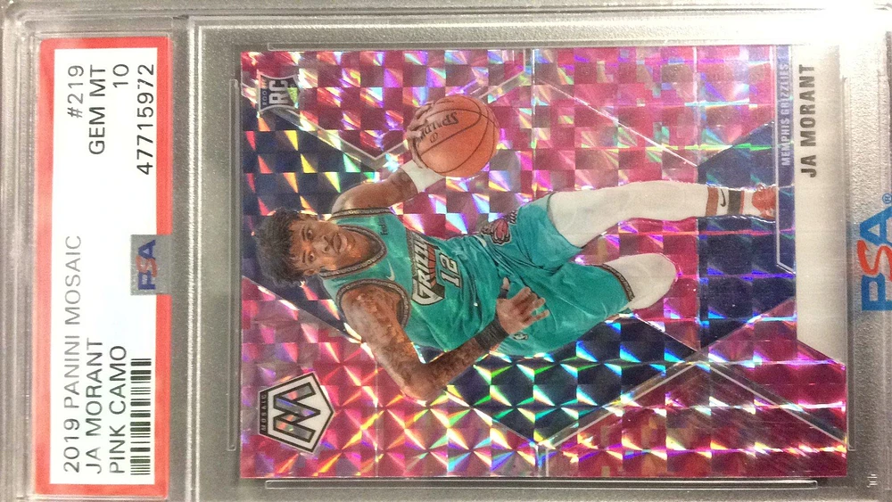 2019 Panini Mosaic 219 Ja Morant Pink Camo PSA 10
