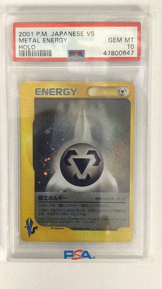 2001 Pokemon Japanese Vs Metal Energy-holo PSA 10