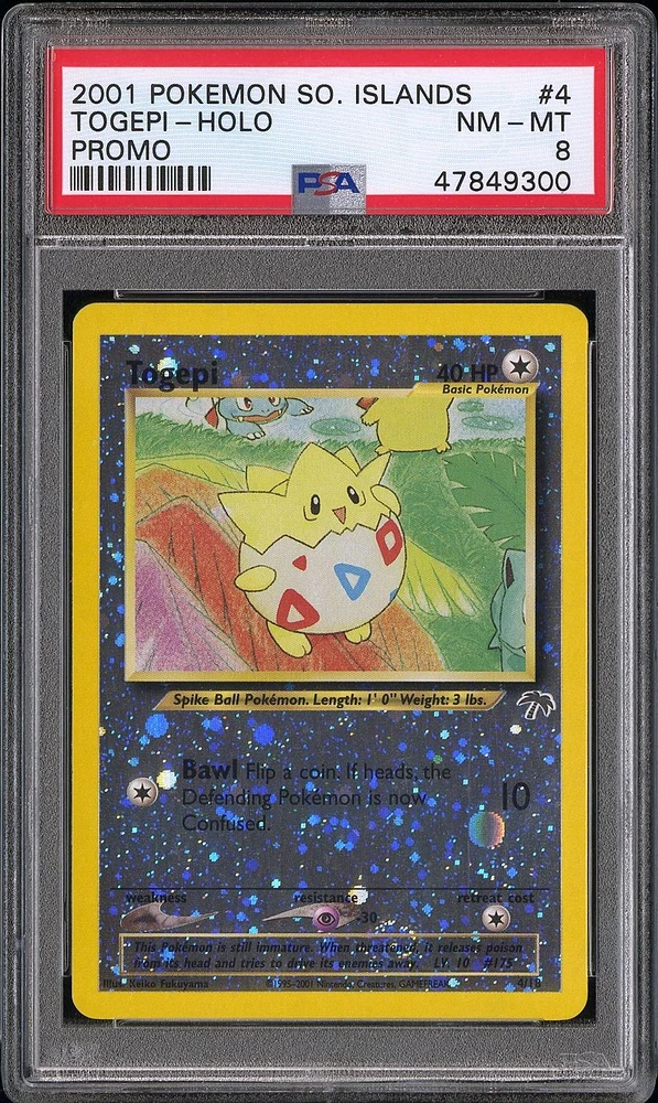 2001 Pokemon Southern Islands Promo 4 Togepi-holo PSA 8