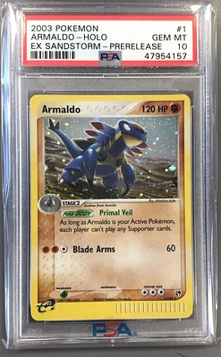 2003 Pokemon Ex Sandstorm 1 Armaldo-holo Prerelease PSA 10