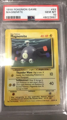 1999 Pokemon Game 53 Magnemite PSA