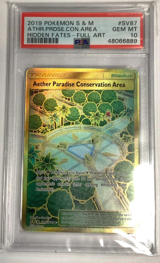 2019 Pokemon Sun & Moon Hidden Fates Sv87 Full Art/aether Paradise Conservation Area PSA 10