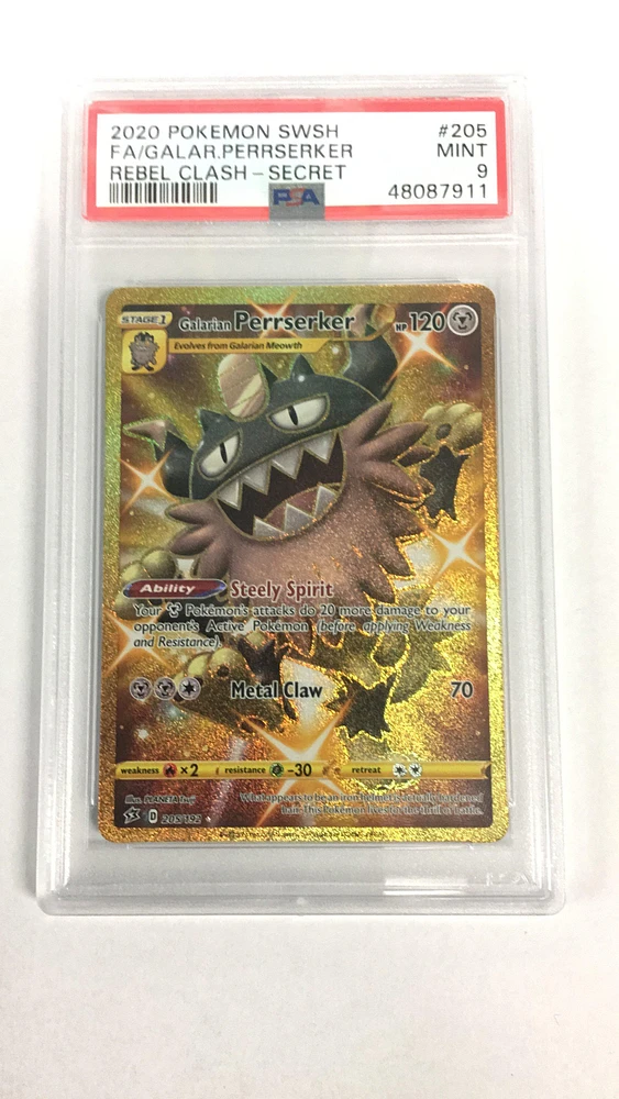 2020 Pokemon Sword & Shield Rebel Clash 205 Galarian Perrserker PSA 9