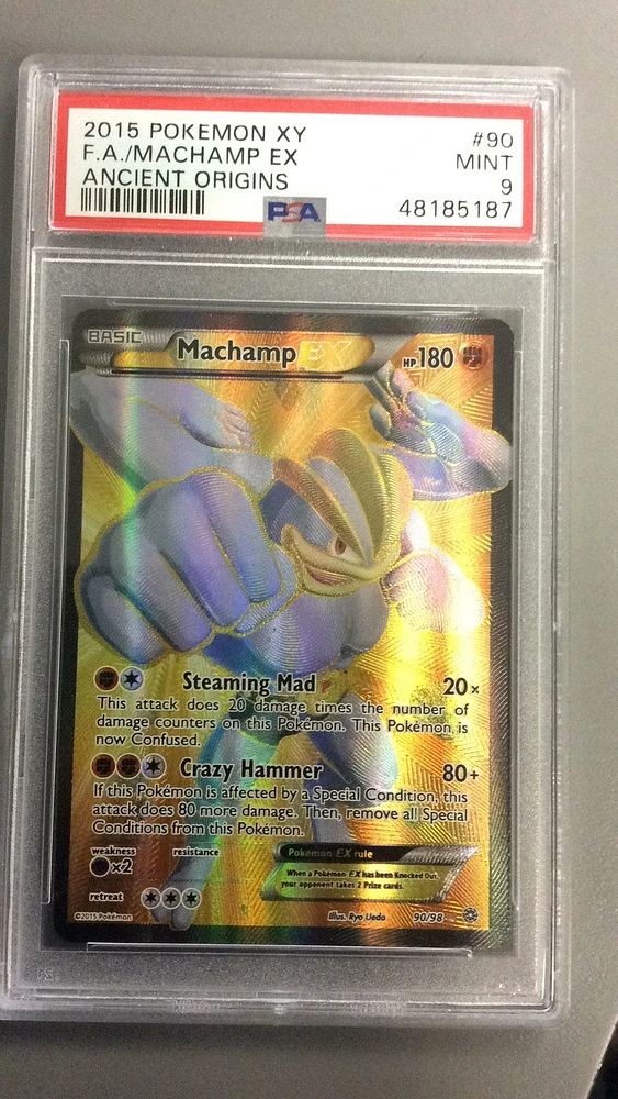 2015 Pokemon Xy Ancient Origins 90 Full Art/machamp Ex PSA 9