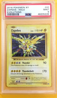 2016 Pokemon Xy Evolutions 42 Zapdos-holo PSA