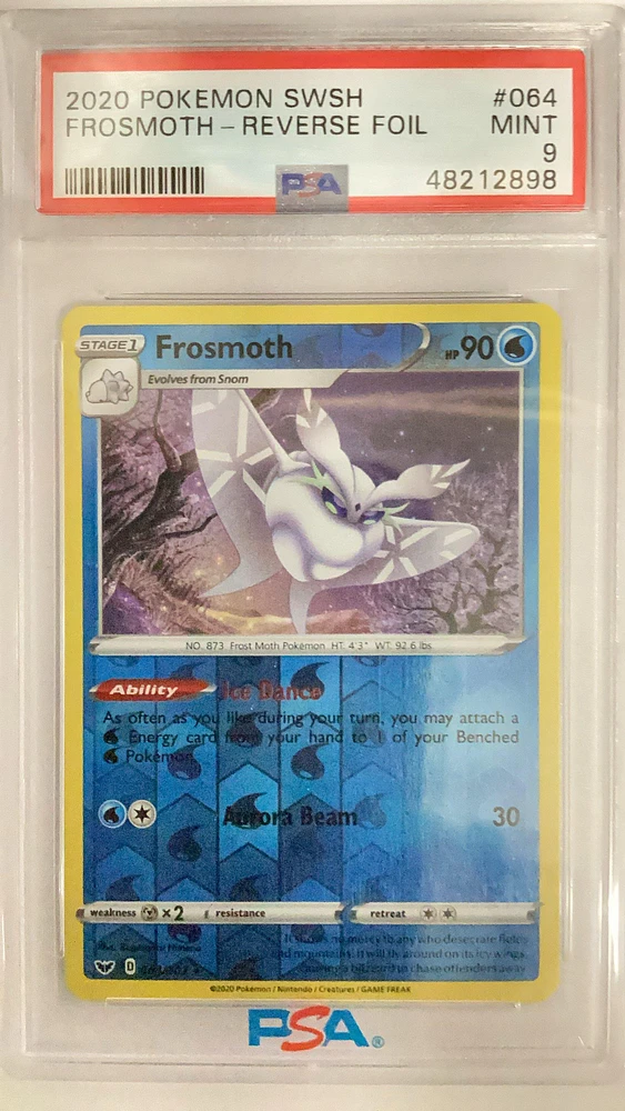 2020 Pokemon Sword & Shield 064 Frosmoth-reverse Foil PSA 9