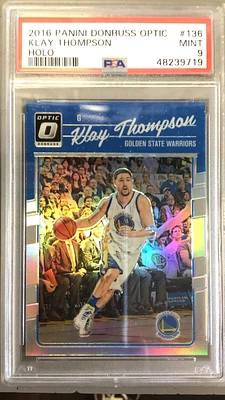2016 Panini Donruss Optic 136 Klay Thompson Holo PSA 9