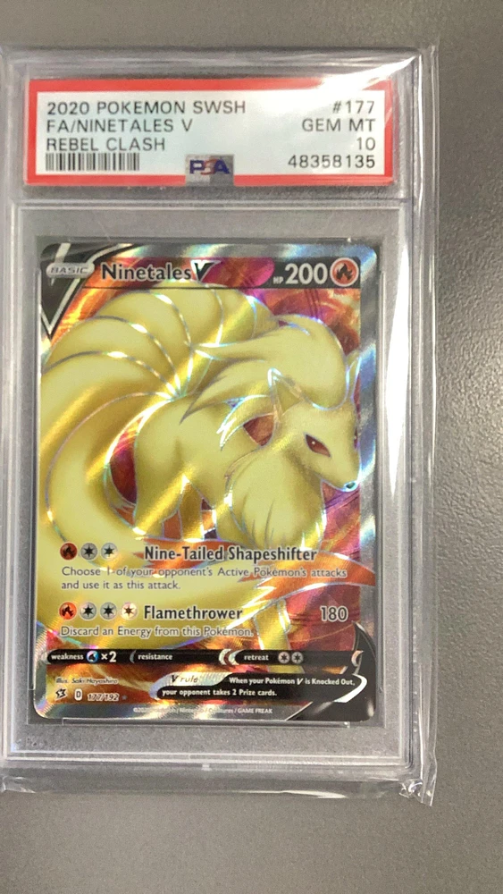 2020 Pokemon Sword & Shield Rebel Clash 177 Fa/ninetales V PSA