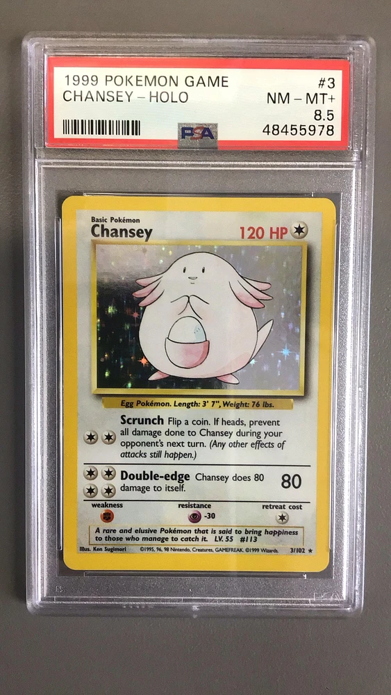 1999 Pokemon Game 3 Chansey PSA NM-MT+ 8.5