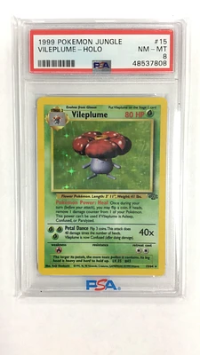 1999 Pokemon Jungle 15 Vileplume PSA 8