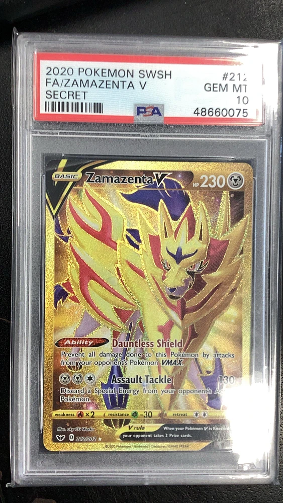 2020 Pokemon Sword & Shield 212 Full Art/zamazenta V Secret PSA 10