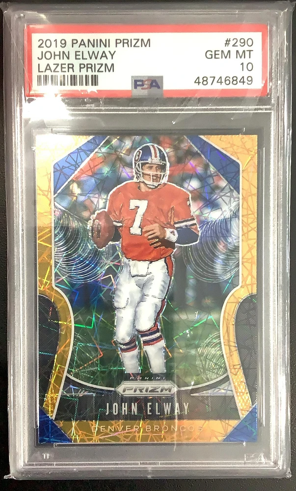 2019 Panini Prizm 290 John Elway Lazer Prizm PSA 10