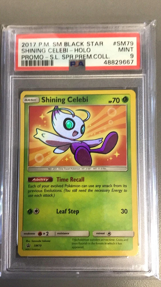 2017 Pokemon Sm Black Star Promo Sm79 Shining Celebi-holo Shining Legends Super Premium Collection PSA
