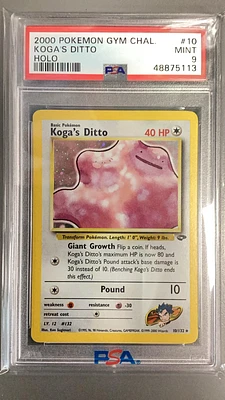 2000 Pokemon Gym Challenge 10 Koga's Ditto Holo PSA 9
