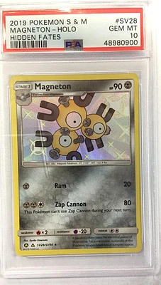 2019 Pokemon Sun & Moon Hidden Fates Sv28 Magneton-holo PSA
