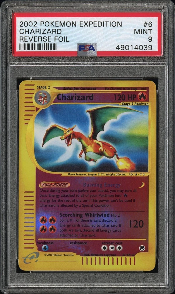 2002 Pokemon Expedition Charizard-reverse Foil PSA 9
