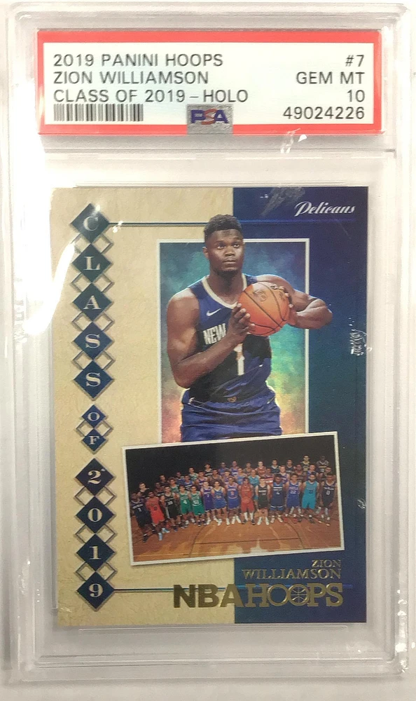 2019 Panini Hoops Class Of 2019 7 Zion Williamson Holo PSA 10