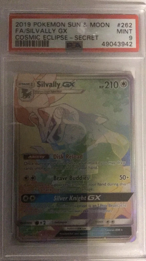 2019 Pokemon Sun & Moon Cosmic Eclipse 262 Full Art/silvally Gx Secret PSA 9