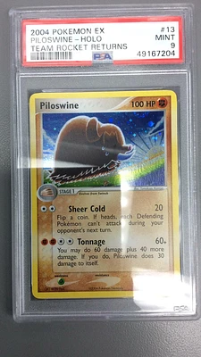 2004 Pokemon Ex Team Rocket Returns 13 Piloswine-holo PSA 9