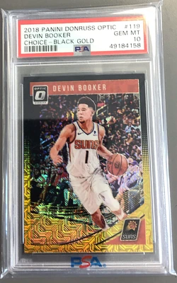 2018 Panini Donruss Optic 119 Devin Booker Choice-black Gold PSA 10
