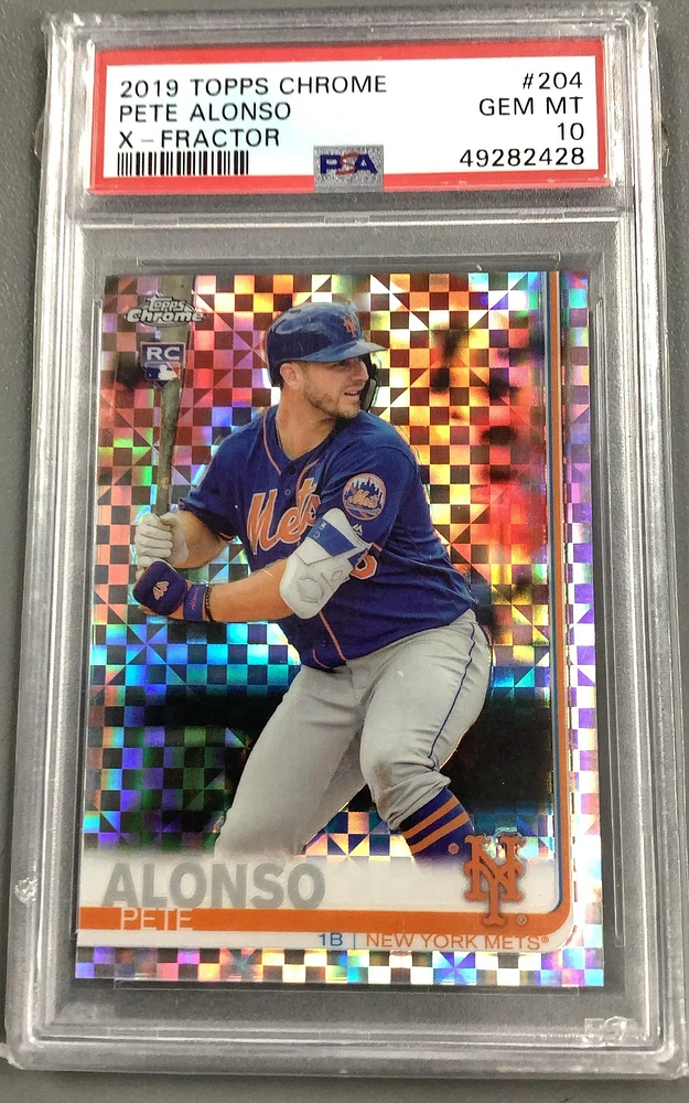 2019 Topps Chrome 204 Pete Alonso X-fractor PSA 10