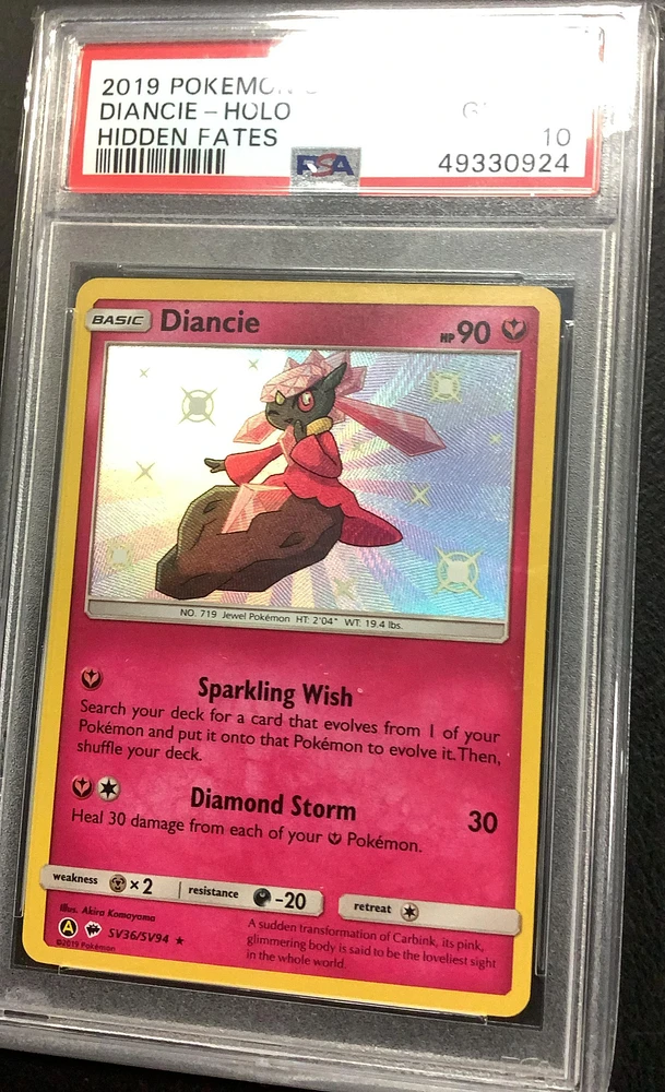 2019 Pokemon Sun & Moon Hidden Fates Sv36 Diancie-holo PSA