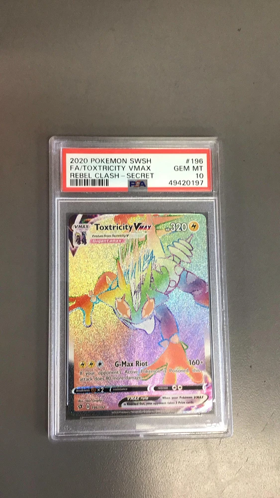 2020 Pokemon Sword & Shield Rebel Clash 196 Full Art/toxtricity Vmax Secret PSA 10