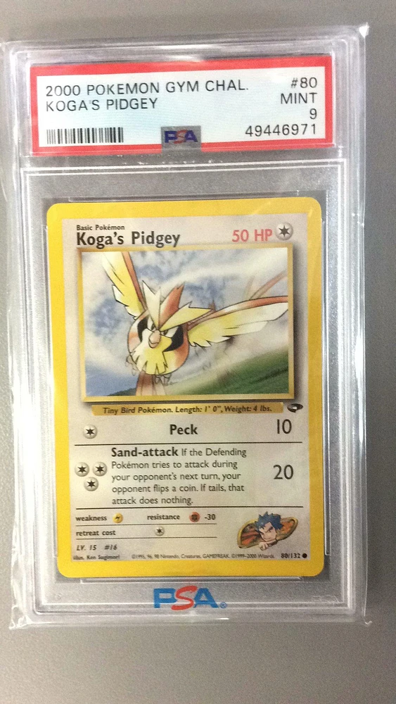 2000 Pokemon Gym Challenge 80 Koga's Pidgey PSA 9