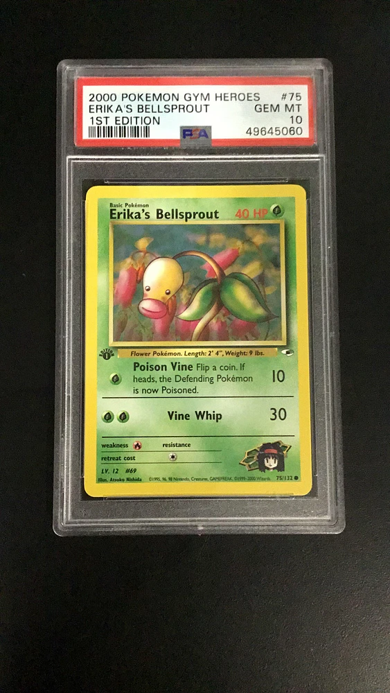 2000 Pokemon Gym Heroes 75 Erika's Bellsprout PSA