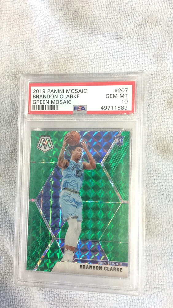 2019 Panini Mosaic 207 Brandon Clarke Green Mosaic PSA 10